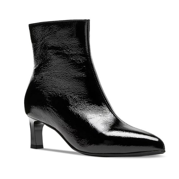 La Canadienne Women's Amely Patent Leather Kitten Heel Booties - Picture 1 of 5